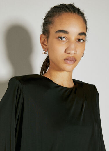 Draped Fluid Dress Saint Laurent Draped Fluid Dress Black sla0253020