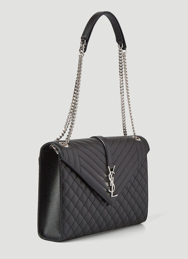 Saint Laurent Envelope Satchel Large Shoulder Bag Black sla0245086