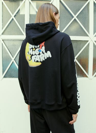 Sky High Farm Workwear Graphic Print Hooded Sweatshirt Black skh0354011