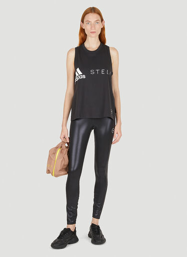 adidas by Stella McCartney 로고 프린트 레깅스 블랙 asm0250020
