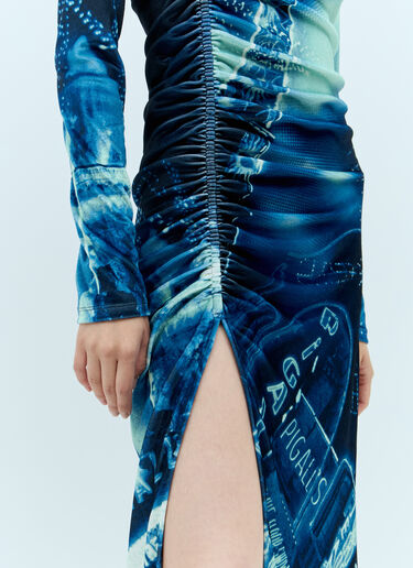 Pigalle Gathered Velvet Dress Jean Paul Gaultier Pigalle Gathered Velvet Dress Blue jpg0258005