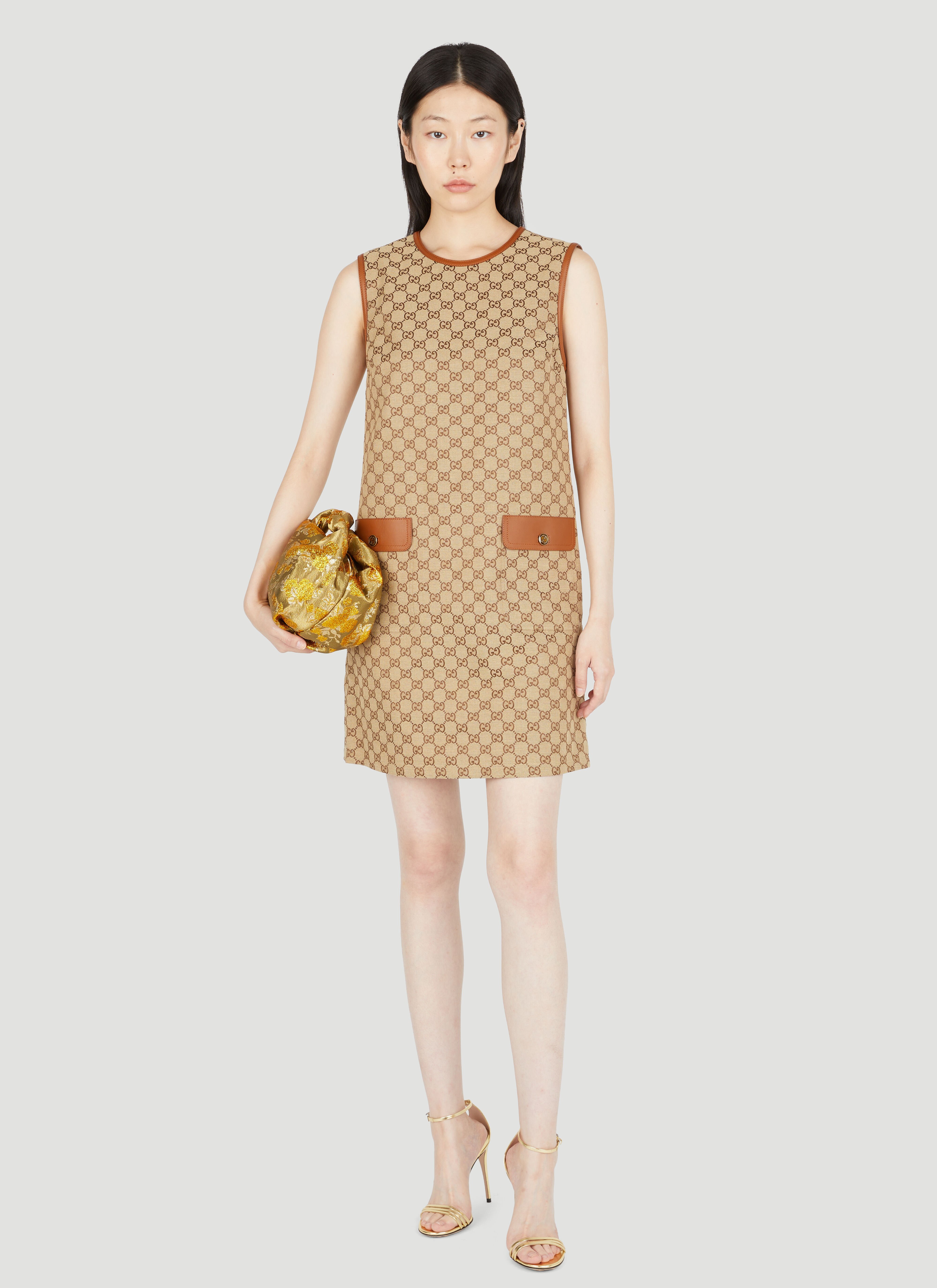 Gucci GG Supreme Canvas Dress en Brown pour femme LN CC