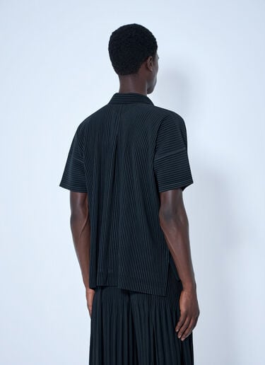 LN-CC® - Homme Plissé Issey Miyake: Pleat Short Sleeve Shirt - Black Homme Plissé Issey Miyake Pleat Short Sleeve Shirt Black hmp0165005