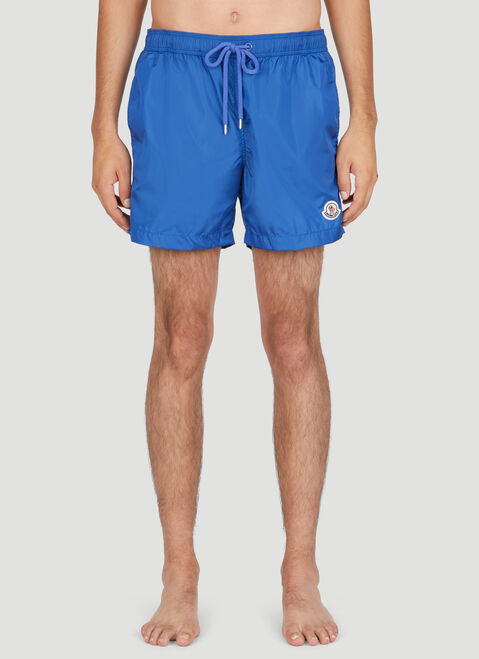 Gucci Logo Patch Swim Shorts Blue guc0153009