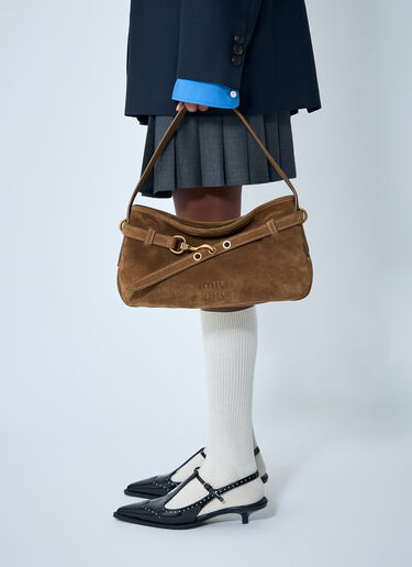 Miu Miu 아벤처 스웨이드 핸드백 그린 miu0263040