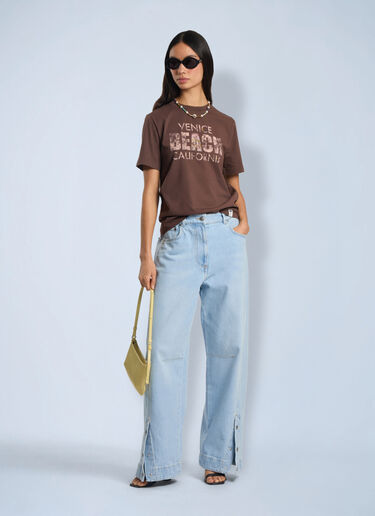 LN-CC® - Palm Angels: Cali Vibes Regular T-Shirt - Brown Palm Angels Cali Vibes Regular T-Shirt Brown pma0266202