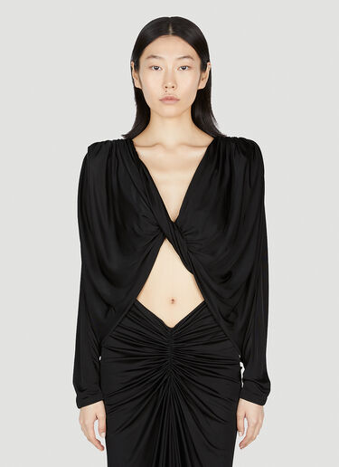 Saint Laurent 缩褶上衣 黑色 sla0252023
