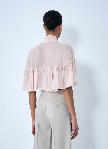 Max Mara Silk Chiffon Cropped Blouse Pink max0264041