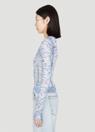 Diesel T-Clauzi-H2 Sheer Long Sleeve Top Blue dsl0253054