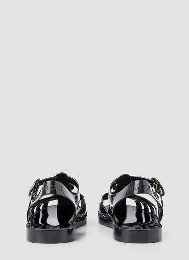 Gucci Double G Jelly Sandals Black guc0147084