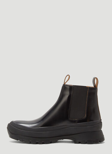 Jil Sander Leather Ankle Boots Black jil0143024