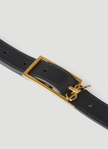 Saint Laurent Monogram Buckle Belt Black sla0149066