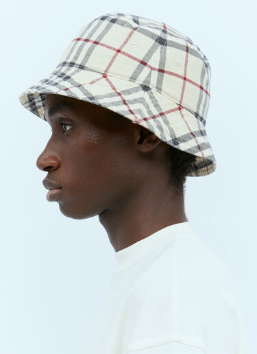 Burberry Check Cotton Bucket Hat Beige bur0154025