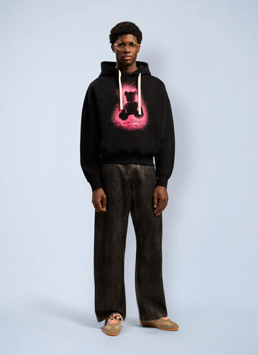 Spray Bear Loose Hooded Sweatshirt Palm Angels Spray Bear Loose Hooded Sweatshirt Black pma0162017