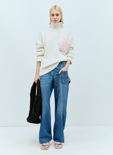 JW Anderson Popcorn Patch Pocket Sweater Cream jwa0255011