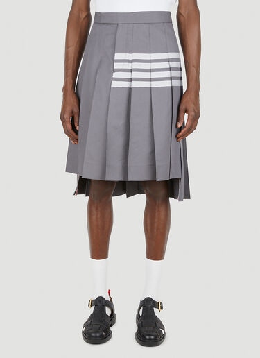 Thom Browne Striped Pleated Skirt  Grey thb0147010