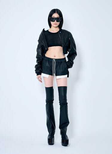 Rick Owens Fog Leather Boxer Shorts Black ric0259012