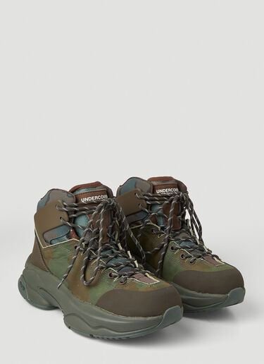 UNDERCOVER Paneled Camo-Print Boots Brown und0148005