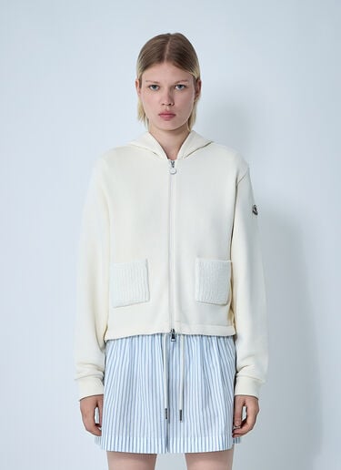 Moncler Zip-Up Cardigan Beige mon0261041