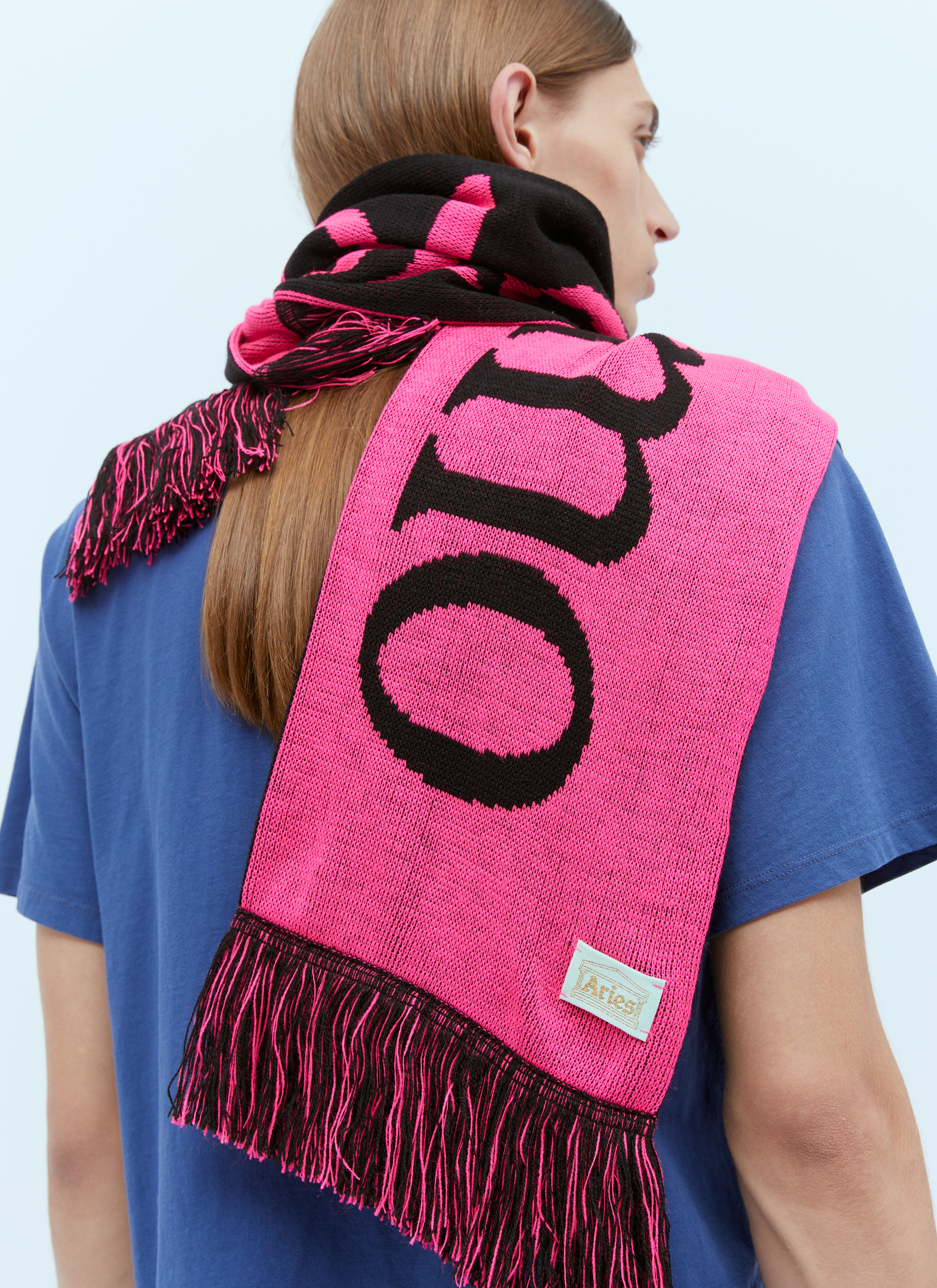 Aries Men's' No Problemo Scarf in Pink | LN-CC®