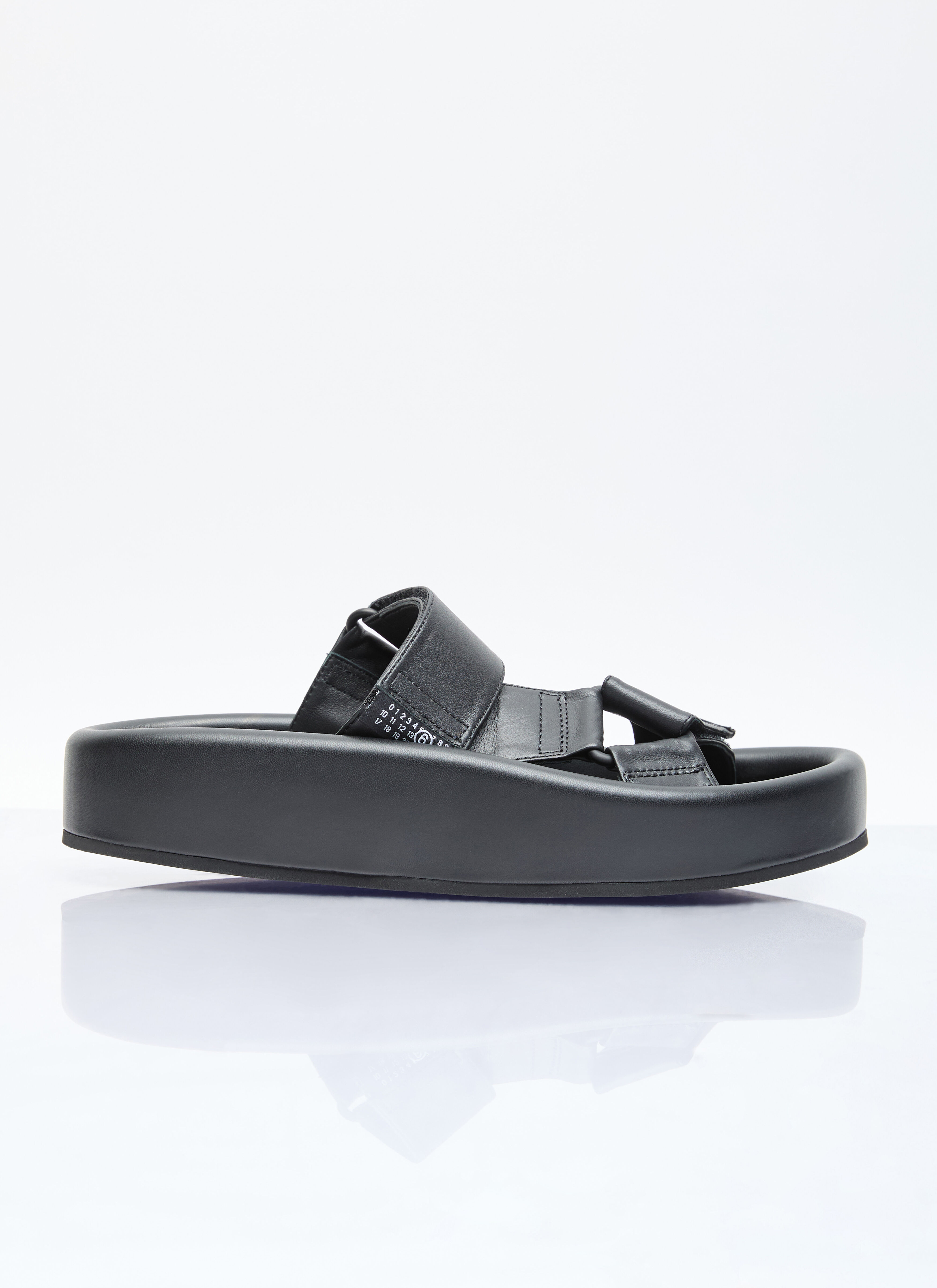 MM6 Maison Margiela Webbing Slip-On Platform Sandals Black mmm0154002