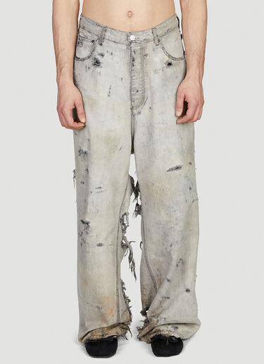 Balenciaga Destroyed Jeans Grey bal0152043