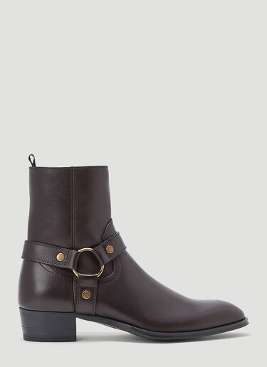 Saint Laurent Wyatt Harness Boots Black sla0143019