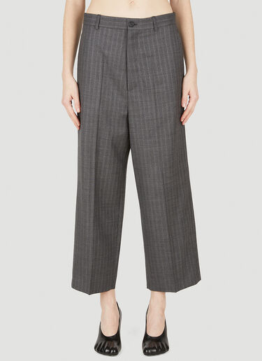 Balenciaga Cropped Suiting Pants Grey bal0248007