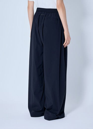 LN-CC® - MM6 Maison Margiela: Elasticated Waist Wide-Leg Trousers - Black MM6 Maison Margiela Elasticated Waist Wide-Leg Trousers Black mmm0265008