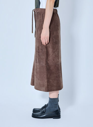 LN-CC® - Max Mara: Suede Midi Skirt - Brown Max Mara Suede Midi Skirt Brown max0265210