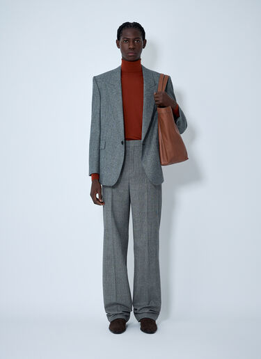 Prince Of Wales Wool Blazer Saint Laurent Prince Of Wales Wool Blazer Black sla0162011