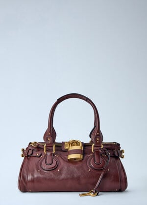Chloé Paddington Grained Shoulder Bag Brown chl0265052