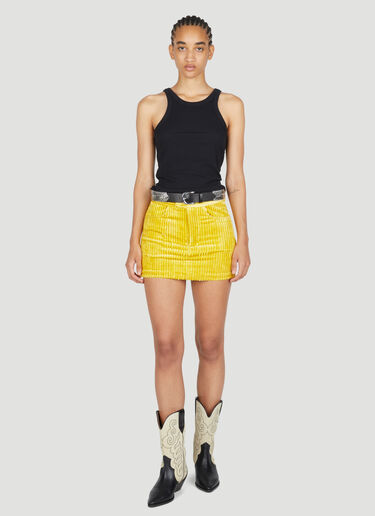 Isabel Marant Damia Corduroy Mini Skirt Yellow ibm0253012