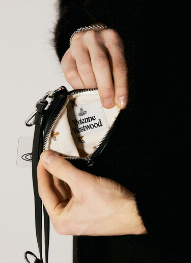 Vivienne Westwood 로고 플라크 랜야드 파우치 블랙 vvw0156018