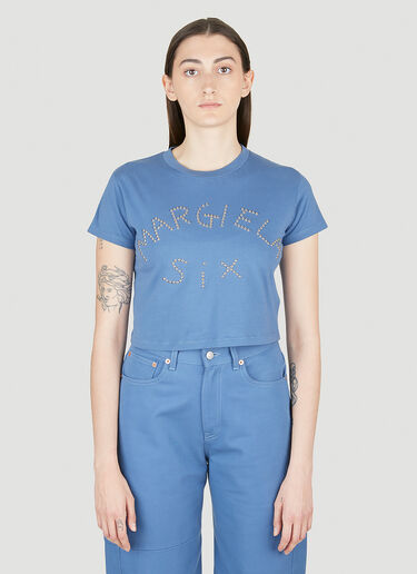 MM6 Maison Margiela Logo Studded T-Shirt Blue mmm0250009