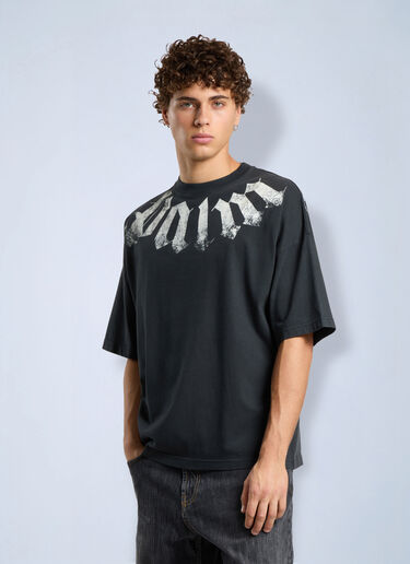 LN-CC® - Palm Angels: Big Neck Logo Loose Tee - Black Palm Angels Big Neck Logo Loose Tee Black pma0166114