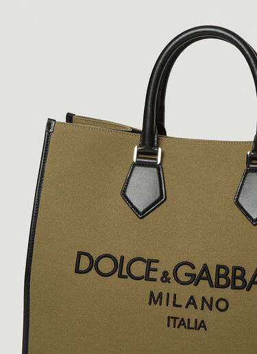 Dolce & Gabbana 刺绣徽标托特包 绿色 dol0147048