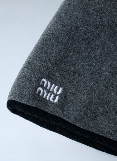 Miu Miu Logo Motif Fleece Hood Grey miu0262008