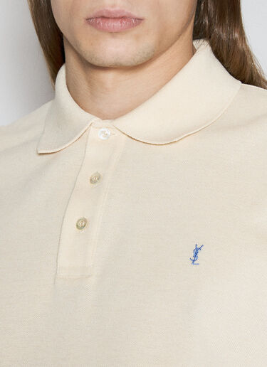 Saint Laurent Cassandre Polo Shirt Beige sla0156006