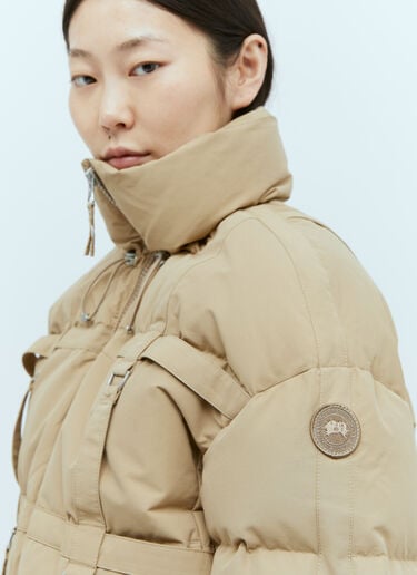 Canada Goose X Rokh Strap Cropped Puffer Down Jacket Beige cnr0253010