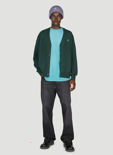 Face Patch Knit Cardigan Acne Studios Face Patch Knit Cardigan Green acn0153056