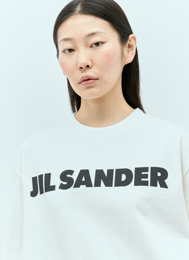 Jil Sander Logo Print Long-Sleeve T-Shirt White jil0255020