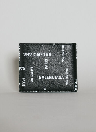 Balenciaga Logo Motif Bi-Fold Wallet Black bal0154054