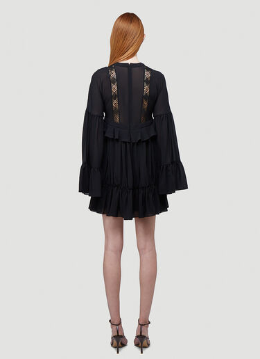 Saint Laurent Silk Mini Dress Black sla0243025