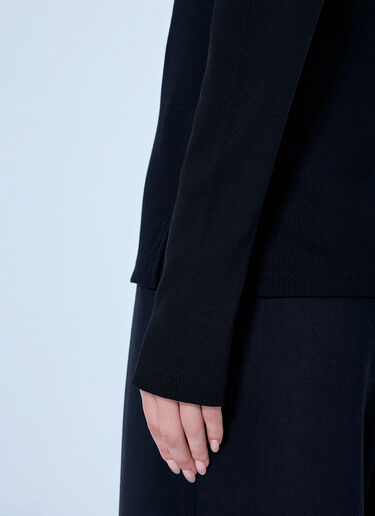 LN-CC® - Yohji Yamamoto: C/ Rib Slit Chest Long Sleeve T-Shirt - Black Yohji Yamamoto C/ Rib Slit Chest Long Sleeve T-Shirt Black yoy0263005
