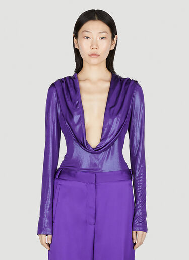 Versace Hooded Metallic Bodysuit Purple vrs0252002