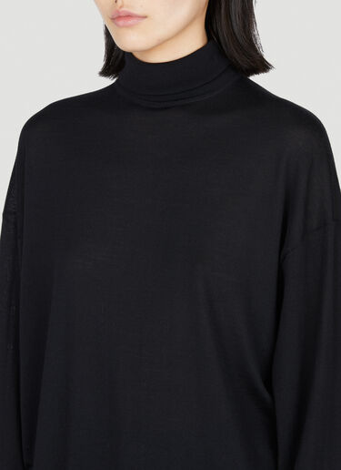 Semi Sheer Turtleneck Sweater Saint Laurent Semi Sheer Turtleneck Sweater Black sla0253029