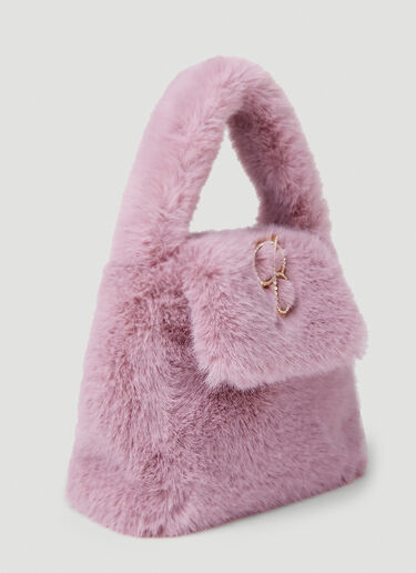 Blumarine Crystal B Faux Fur Handbag Pink blm0252013