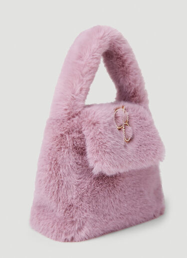 Blumarine Crystal B 人造毛皮手提包 粉色 blm0252013