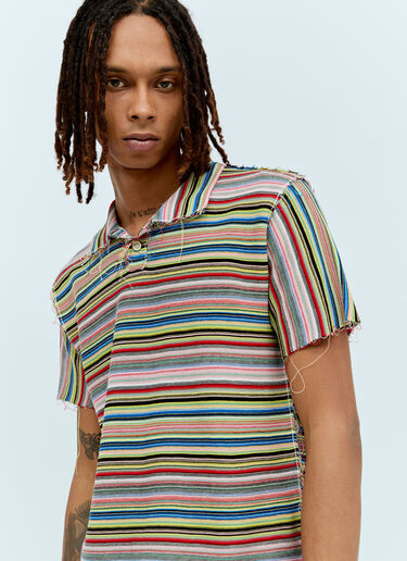 Maison Margiela Stripe Knit Polo Shirt Multicolour mla0155004